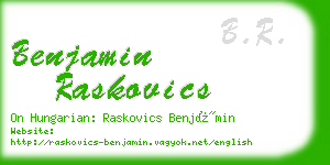 benjamin raskovics business card